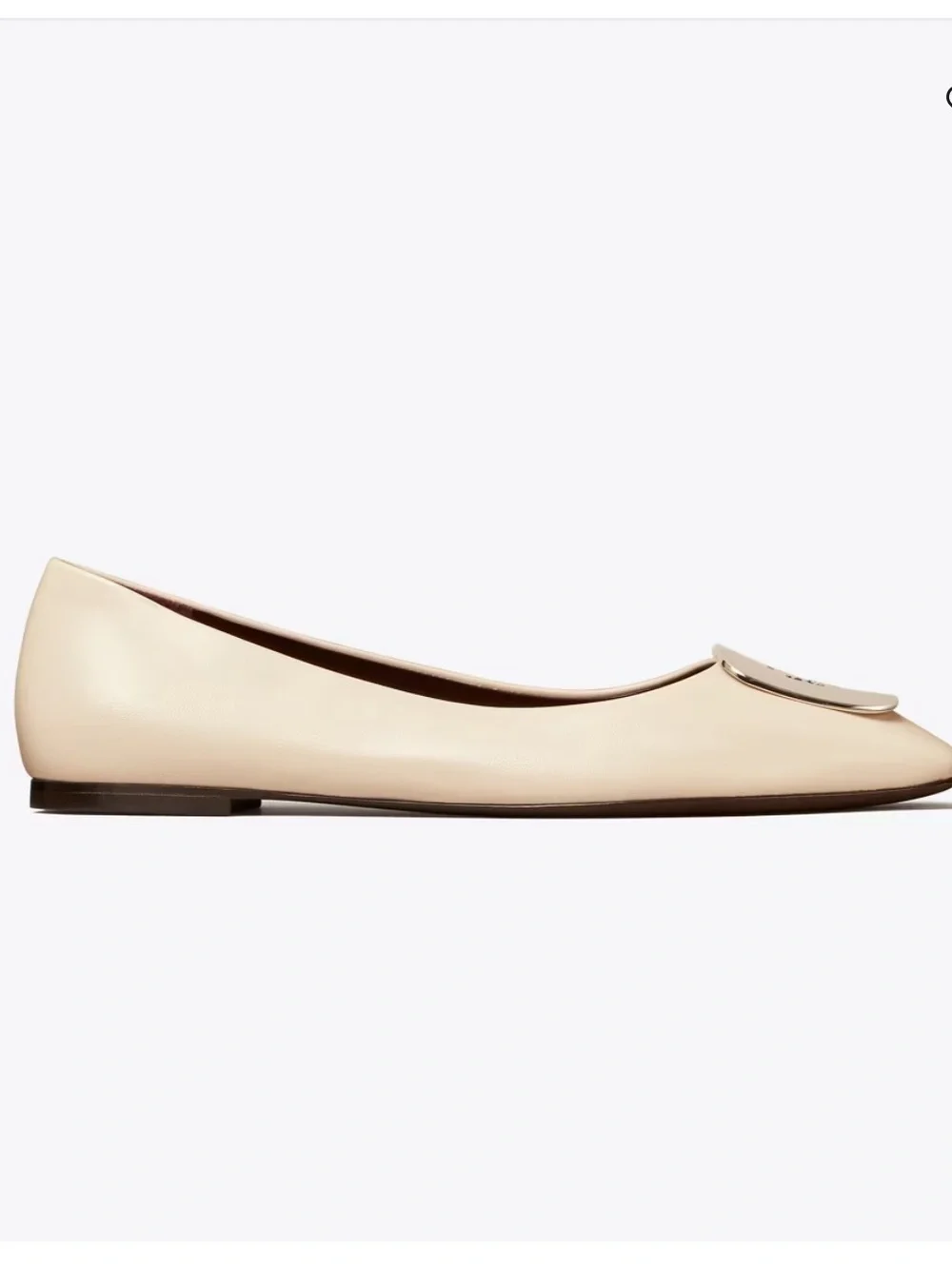Tory Burch Cream Leather Georgia Ballet Flat